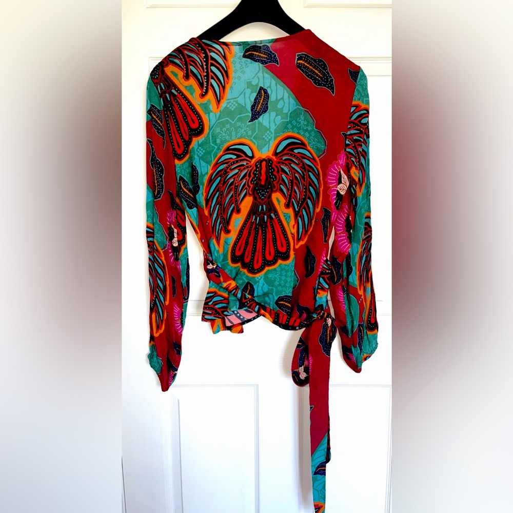 Anthropologie Conditions Apply Wrap/side tie blouse XL